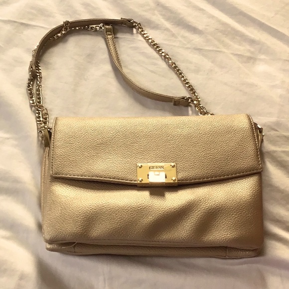 Guess Handbags - Guess Metallic Gold Alinda handbag